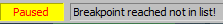 Unknown breakpoint
